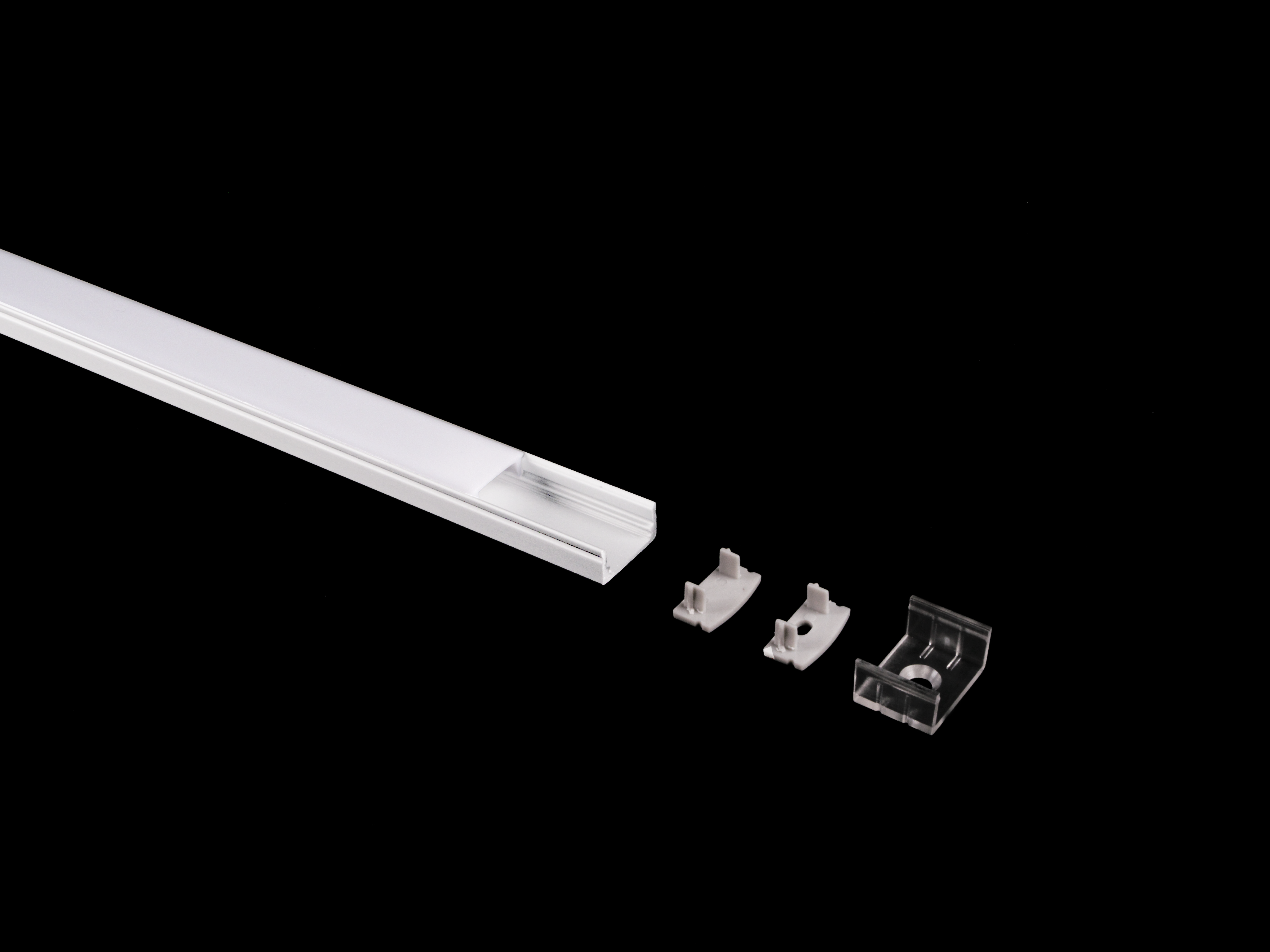 2.01.1306 Alupro Curve eindkap open voor profiel 2m opbouw 8mm wit